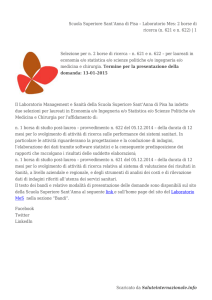 Scuola Superiore Sant`Anna di Pisa – Laboratorio Mes: 2 borse di