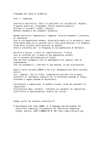 Programma del corso di Biometria Prof. C. Cammarota Statistica