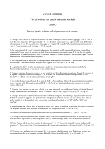 Corso di Meccanica Test di profitto con quesiti a risposta multipla