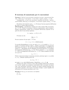 Il teorema di monotonia per le successioni