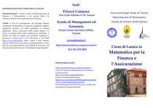 Matematica per la Finanza e l`Assicurazione