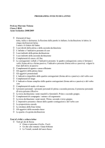 PROGRAMMA SVOLTO DI LATINO Prof.ssa Morrone Tiziana