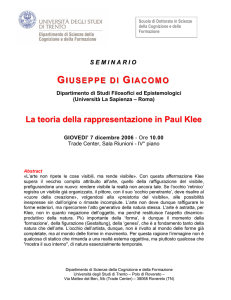 La teoria della rappresentazione in Paul Klee