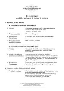 Documenti per Modifiche statutarie di società di persone