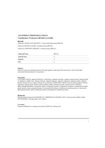 ANATOMIA E FISIOLOGIA UMANA Coordinatore: Professore GRASSI