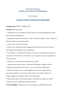 CI sc. ortott e dell ass oftalm - Ortottica ed assistenza oftalmologica
