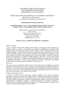 Customer satisfaction e qualità