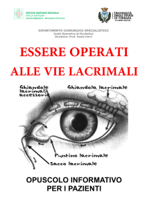 Essere operati alle vie lacrimali - Azienda Ospedaliero