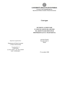Sicurezza alimentare e comunicazione del rischio nel rispetto dei