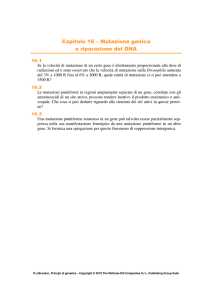 Capitolo 16 – Mutazione genica e riparazione del DNA