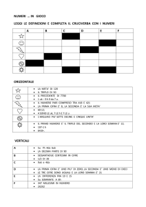 NUMERI … IN GIOCO LEGGI LE DEFINIZIONI E COMPLETA IL