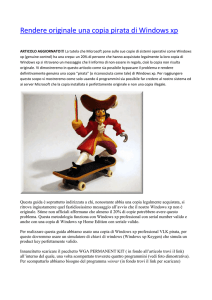Rendere originale una copia pirata di Windows xp