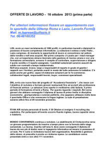 OFFERTE DI LAVORO 16 ottobre