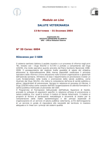 Modulo on Line SALUTE VETERINARIA