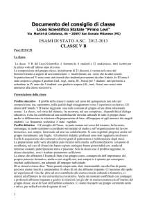 Documento del consiglio di classe Liceo Scientifico Statale