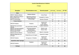 Scuola di Specializzazione in Pediatria 1^ Anno
