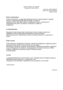 Calore e temperatura ﻿S cale termometriche. La legge della