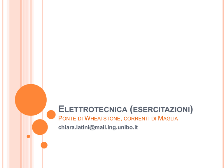 Elettrotecnica (esercitazioni) Metodo Delle Correnti Di Maglia