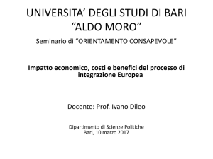 Impatto economico, costi e benefici del processo di integrazione