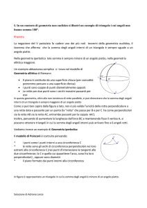 5. In un contesto di geometria non euclidea si illustri un esempio di