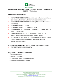 PREREQUISITI DI TIROCINIO PRESSO L`UNITA` OPERATIVA