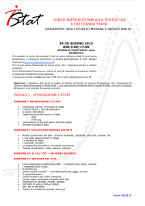 CORSO INTRODUZIONE ALLA STATISTICA UTILIZZANDO STATA