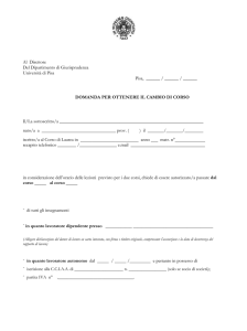 Al Direttore Del Dipartimento di Giurisprudenza Università di Pisa
