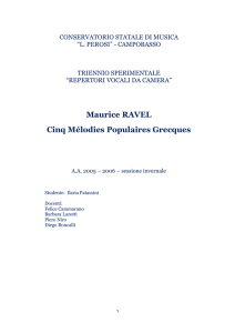 Maurice RAVEL Cinq Mélodies Populaires Grecques
