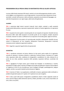 programma della prova orale di matematica per gli allievi ufficiali