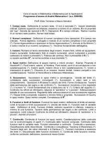 Corsi di laurea in Matematica e Matematica per le Applicazioni