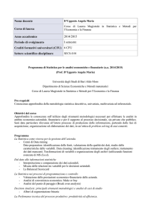Statistica per le analisi economiche e finanziarie