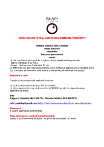 CORSI MUSICALI PER ALUNNI SCUOLA PRIMARIA “MOROSINI