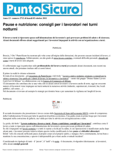 Pause e nutrizione: consigli per i lavoratori nei turni