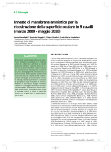 Innesto di membrana amniotica per la ricostruzione della superficie