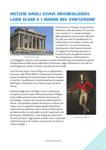 notizie dagli scavi archeologici: lord elgin ei marmi del partenone