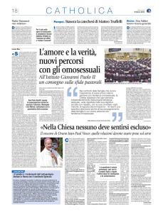 L`amore e la verità, nuovi percorsi con gli omosessuali