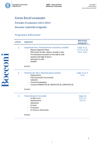Corso Excel avanzato