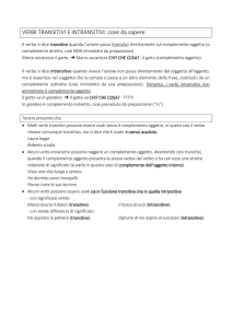 Verbi transitivi e intransitivi