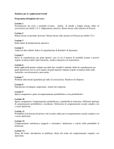 Statistica per le Applicazioni Sociali Programma dettagliato del