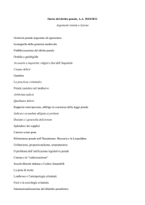 Storia del diritto penale, A.A. 2010/2011 Argomenti trattati a lezione