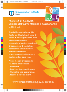 Laurea Triennale in Agraria - Scienze dell`Alimentazione e