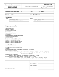 Programma svolto nella classe