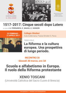 Scuola e alfabetismo in Europa. Il ruolo della Riforma protestante