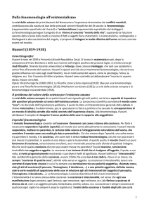 Dalla fenomenologia all`esistenzialismo Husserl (1859-1938)