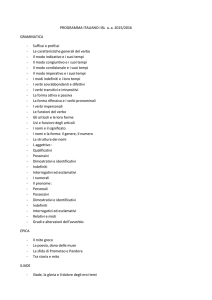 PROGRAMMA ITALIANO I BL a. a. 2015/2016 GRAMMATICA