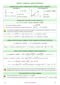 Numeri complessi: approfondimento