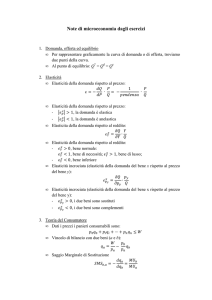 Note di Microeconomia dagli Esercizi - e-Learning