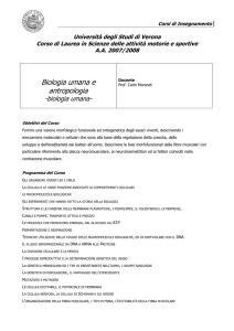 Biologia umana e antropologia - univr dsnm
