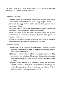 FAC SIMILE SCRITTO DI FISICA: Il compito dura 1 ora ed è