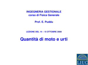 Quantità di moto e urti